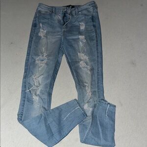 Mens Size 29X32 Hollister Light Blue High-Rise Skinny Jeans.